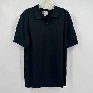 Clique Mens Performance Golf Polo Size L Black Preppy Moisture Wicking Summer
